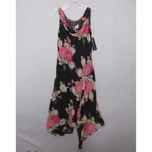 Vintage Connected Apparel Dress Small Floral‎ Whimsigoth Cowl Neck Fairy Y2K NWT